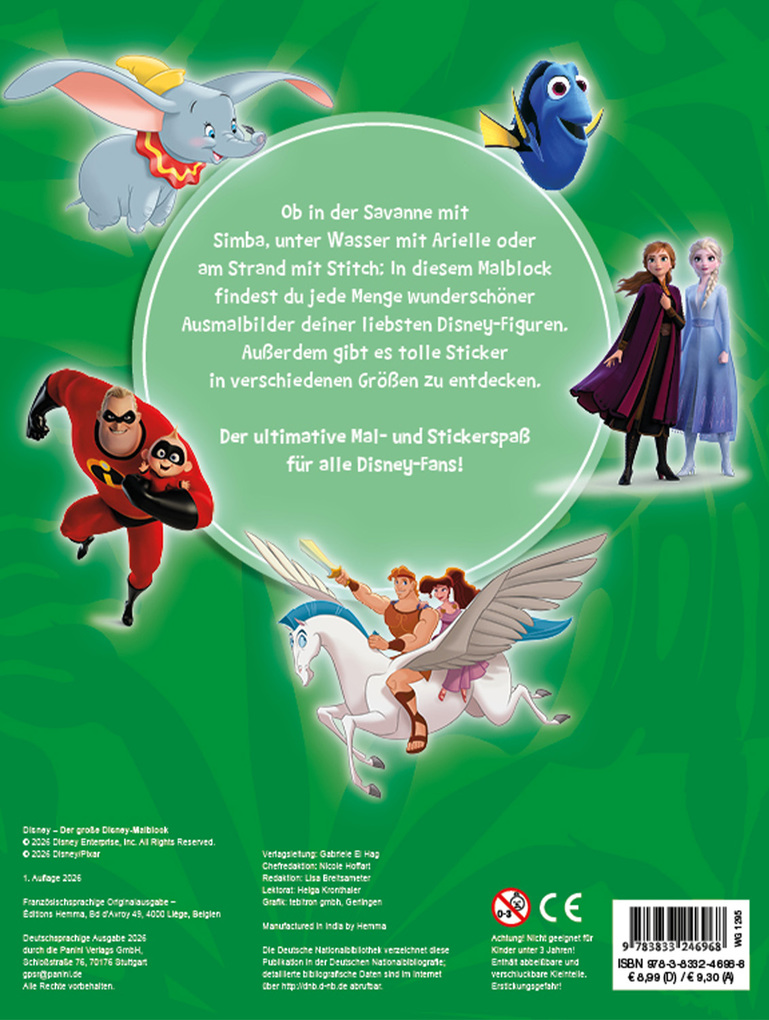 Weitere Ansicht: Disney: Der große Disney-Malblock | Disney, Panini