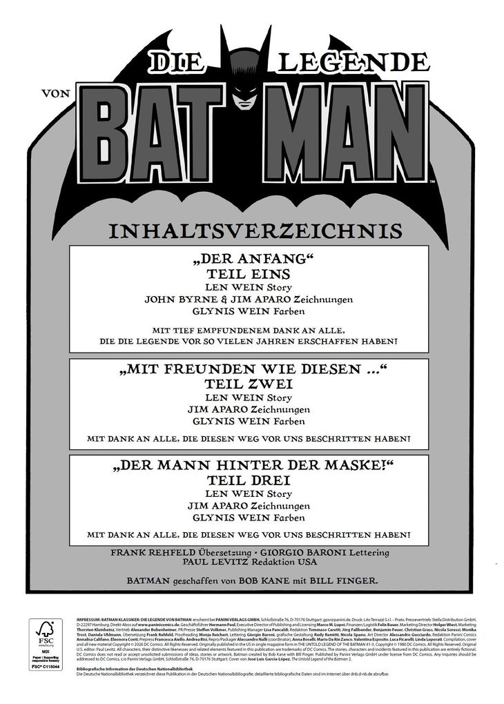 Weitere Ansicht: Batman Klassiker: Die Legende von Batman | Len Wein, Jim Aparo, John Byrne