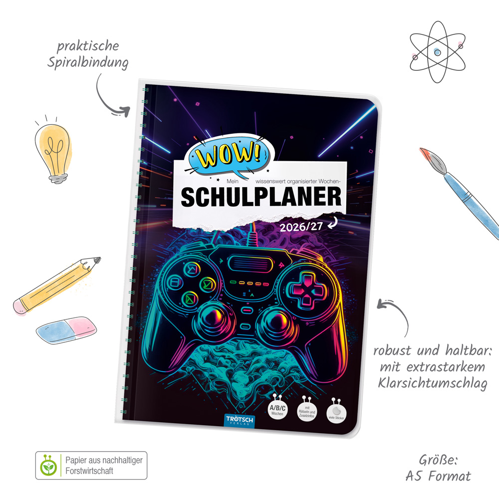 Weitere Ansicht: TRÖTSCH - Schulplaner WOW Gaming 26/27