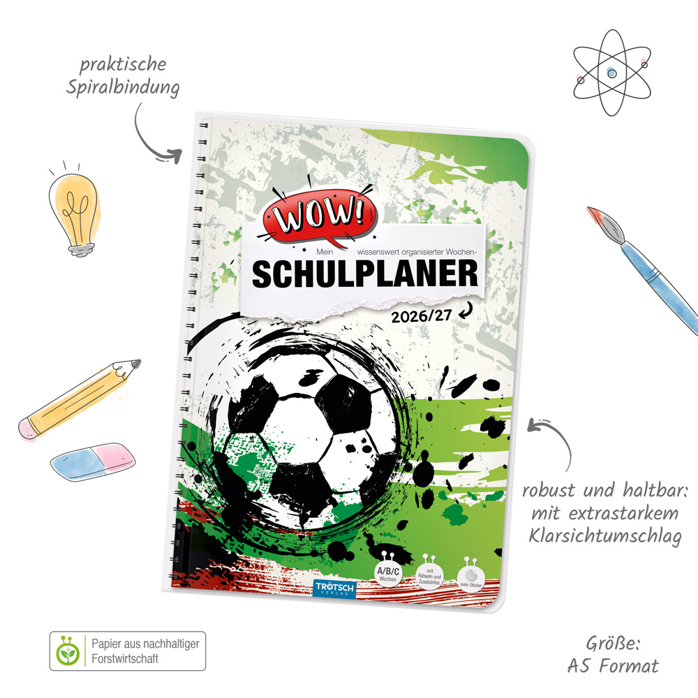 Weitere Ansicht: TRÖTSCH - Schulplaner WOW Fußball 26/27