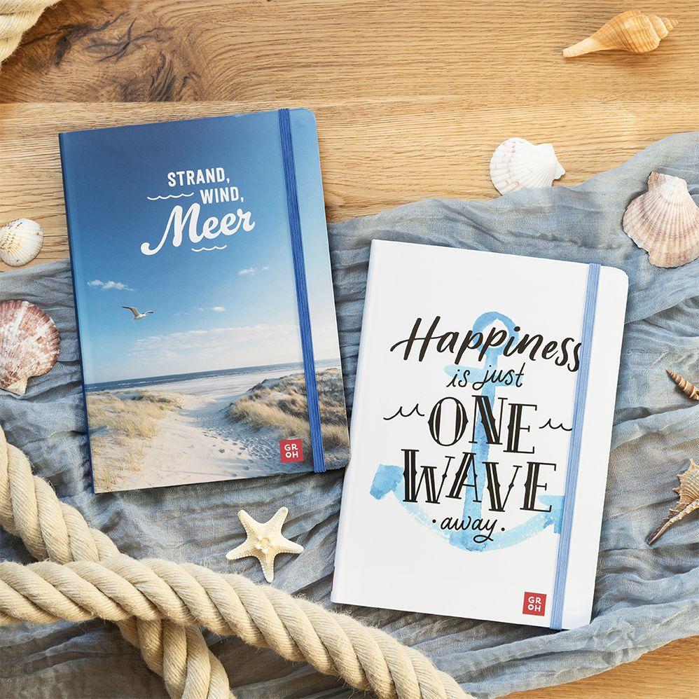 Weitere Ansicht: Notizbuch Happiness is just one wave away