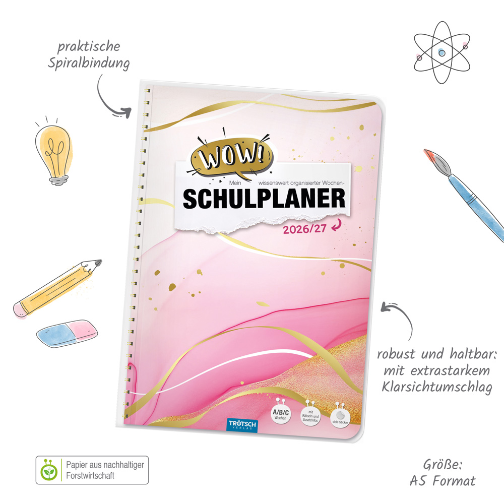 Weitere Ansicht: TRÖTSCH - Schulplaner WOW Marble 26/27