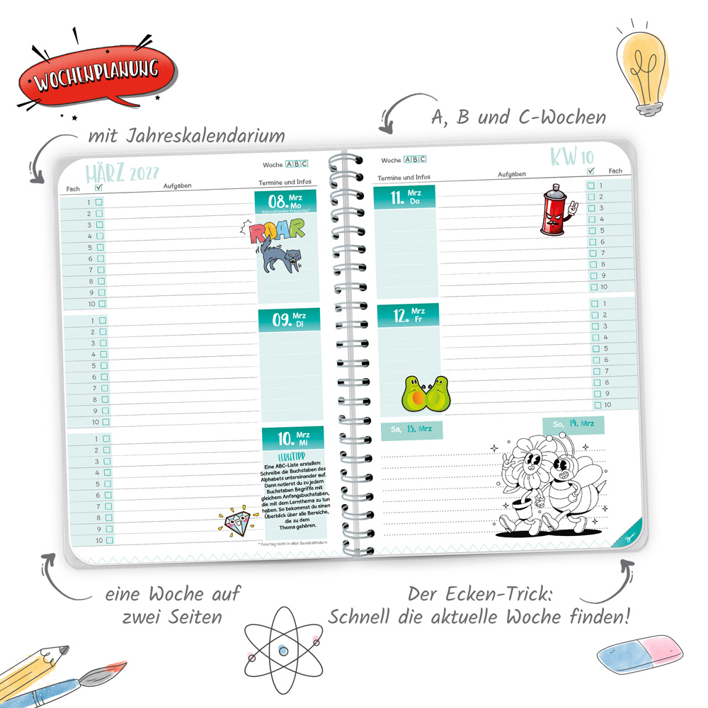 Weitere Ansicht: TRÖTSCH - Schulplaner WOW Marble 26/27