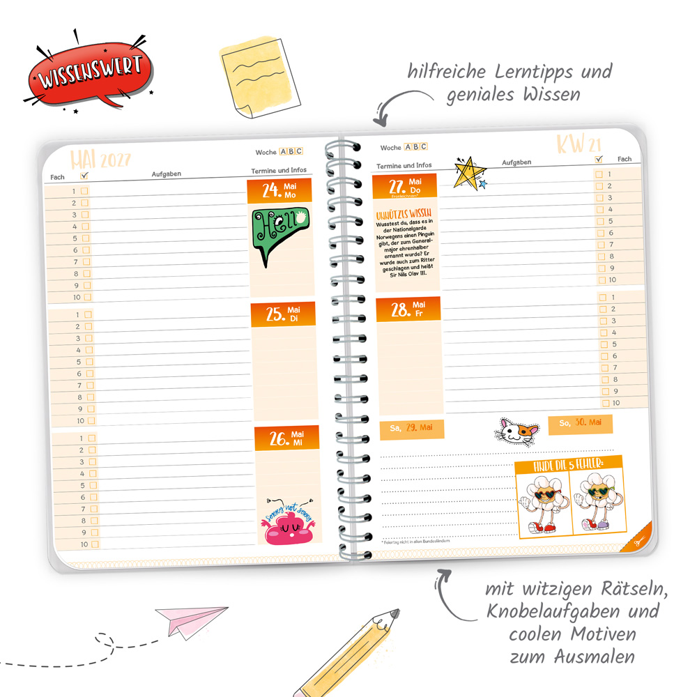 Weitere Ansicht: TRÖTSCH - Schulplaner WOW Marble 26/27