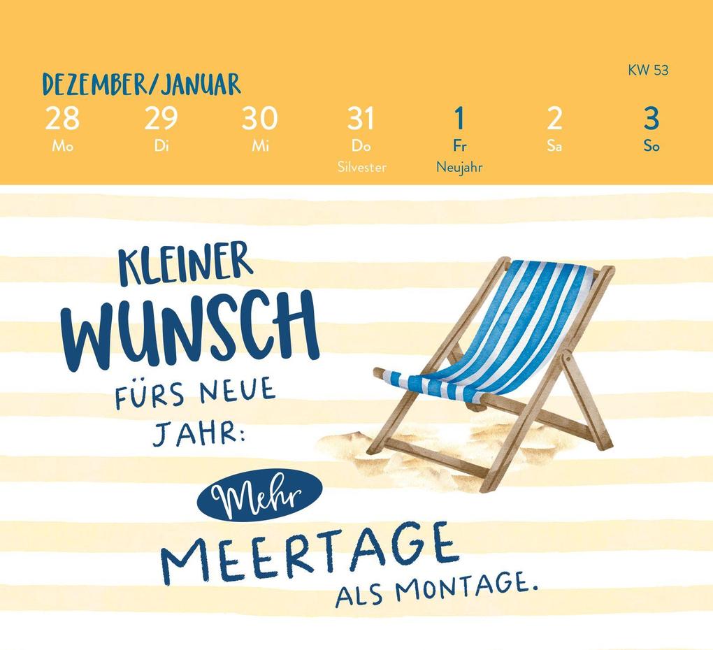 Weitere Ansicht: Mini-Wochenkalender 2027: MEER ist Balsam für die Seele | Ella Rosenbusch