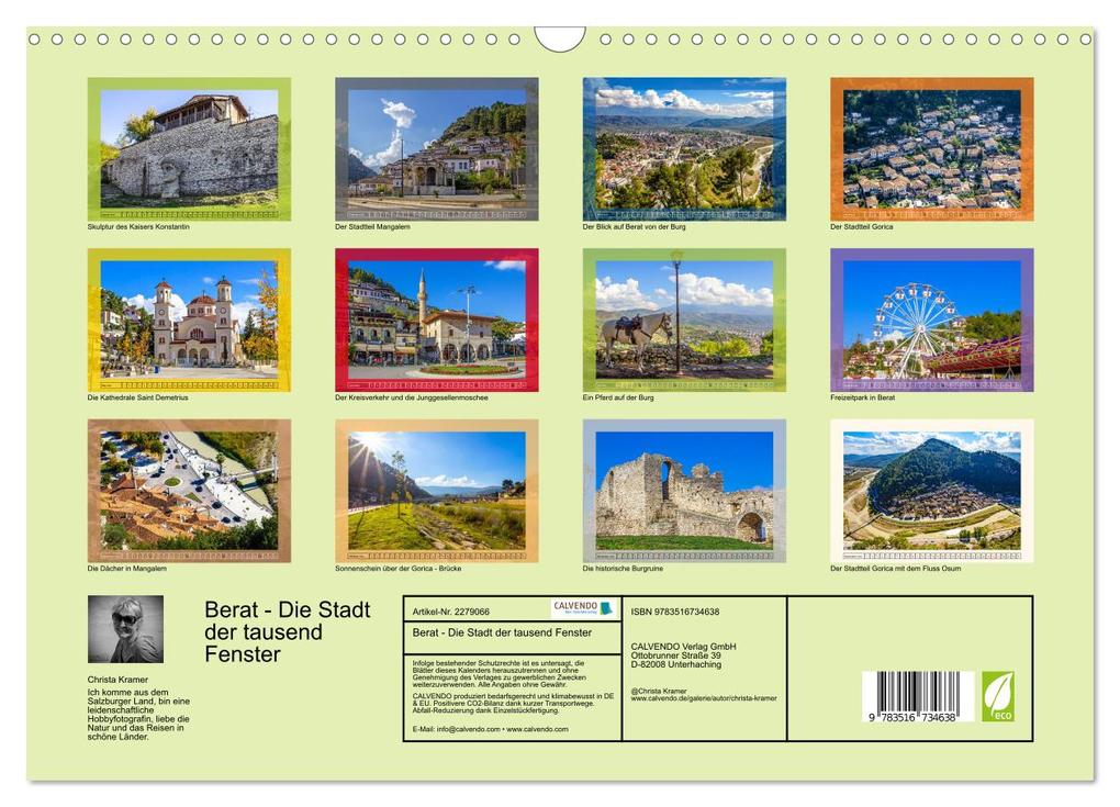 Weitere Ansicht: Berat - Die Stadt der tausend Fenster (Wandkalender 2026 DIN A3 quer), CALVENDO Monatskalender | Christa Kramer, Calvendo