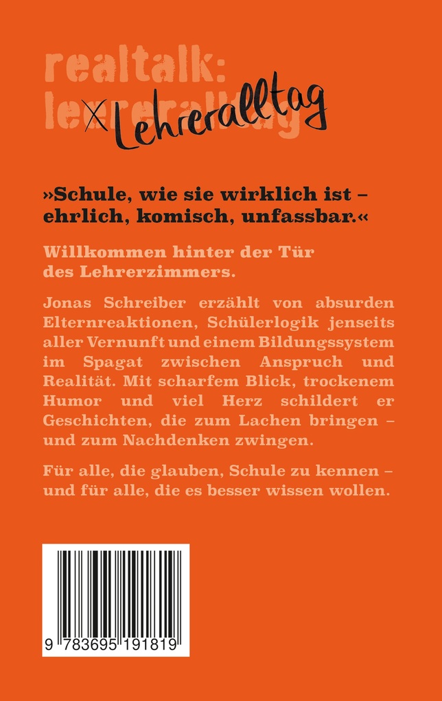 Weitere Ansicht: Realtalk: Lehreralltag | Jonas Schreiber