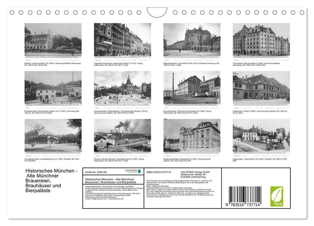 Weitere Ansicht: Historisches München - Alte Münchner Brauereien, Brauhäuser und Bierpaläste (Wandkalender 2026 DIN A4 quer), CALVENDO Monatskalender | historisches.muenchen historisches.muenchen, Calvendo, historisches.muenchen