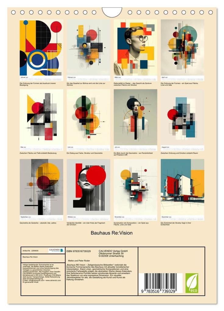 Weitere Ansicht: Bauhaus Re:Vision (Wandkalender 2026 DIN A4 hoch), CALVENDO Monatskalender | Meike und Peter Roder, Calvendo