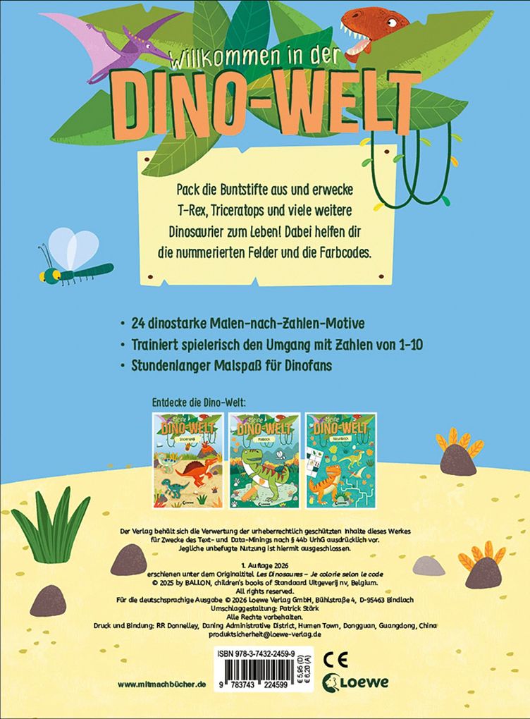 Weitere Ansicht: Meine Dino-Welt - Malen nach Zahlen