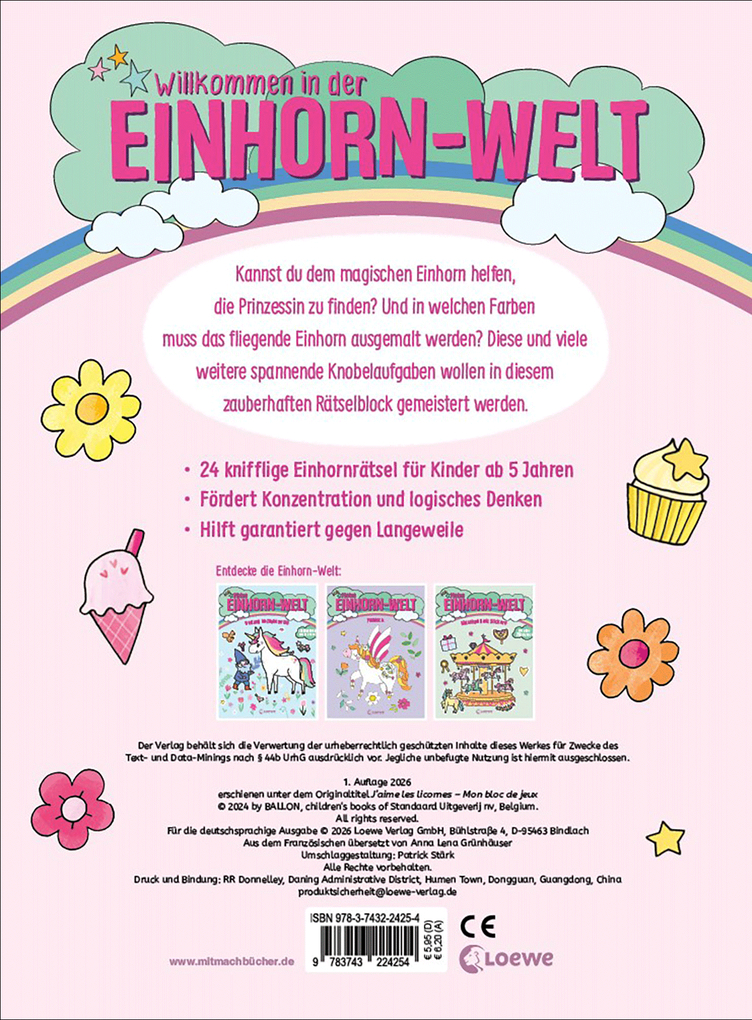 Weitere Ansicht: Meine Einhorn-Welt - Rätselblock