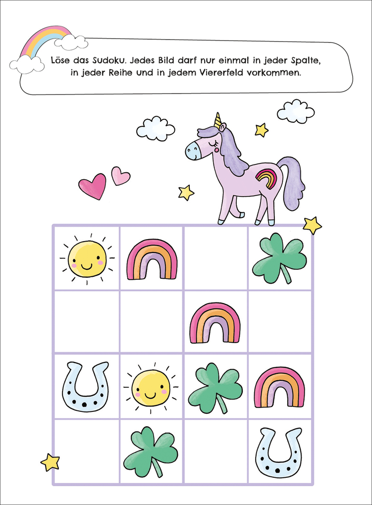 Weitere Ansicht: Meine Einhorn-Welt - Rätselblock