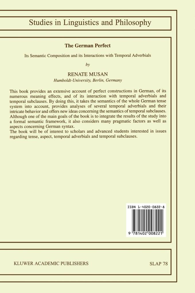 Weitere Ansicht: The German Perfect | R. Musan