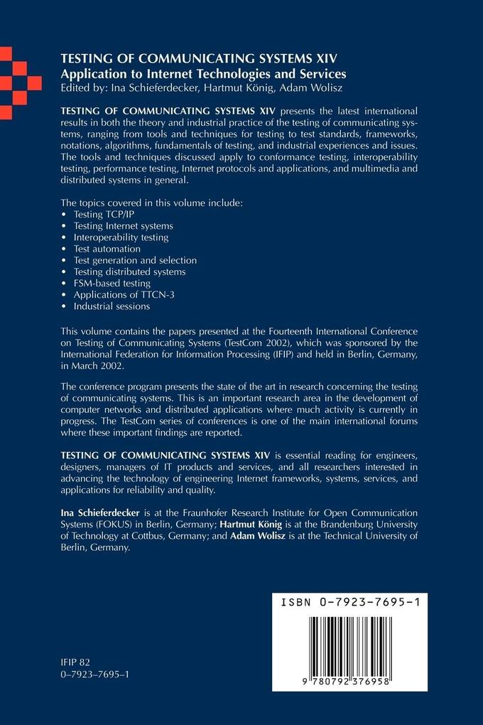 Weitere Ansicht: Testing of Communicating Systems XIV