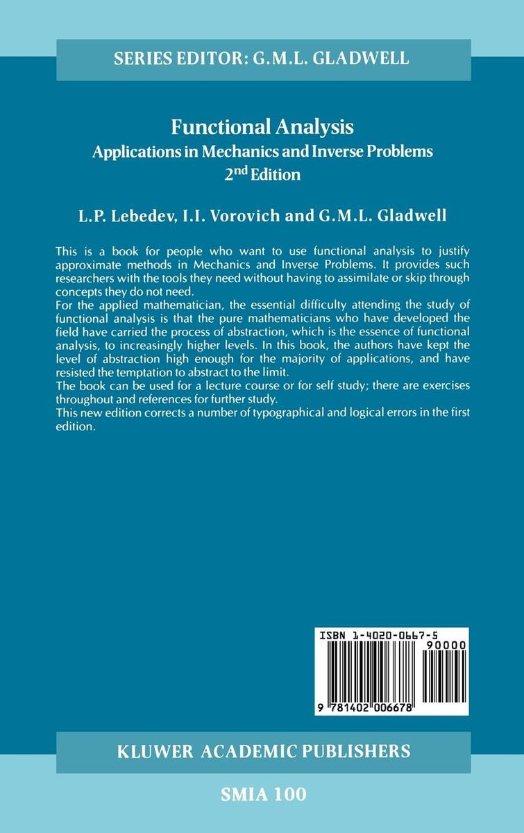 Weitere Ansicht: Functional Analysis | G. M. L. Gladwell, Leonid P. Lebedev, Iosif I. Vorovich, L. P. Lebedev, I. I. Vorovich