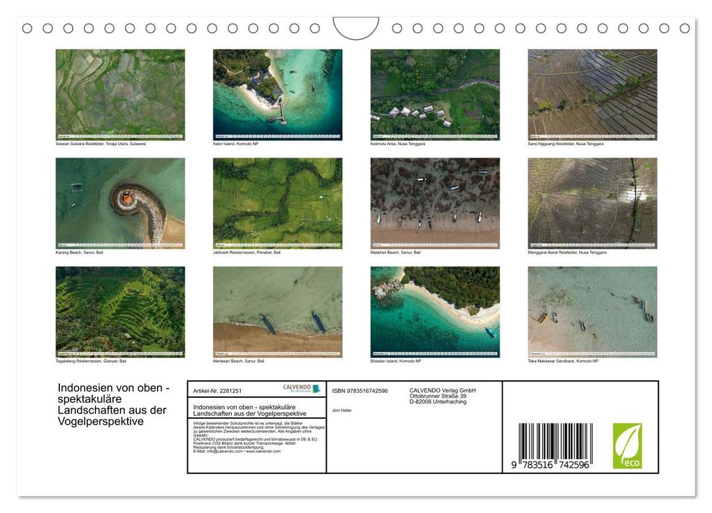 Weitere Ansicht: Indonesien von oben - spektakuläre Landschaften aus der Vogelperspektive (Wandkalender 2026 DIN A4 q | Jörn Heller, Calvendo