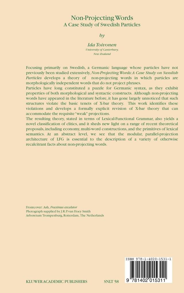 Weitere Ansicht: Non-Projecting Words | I. Toivonen