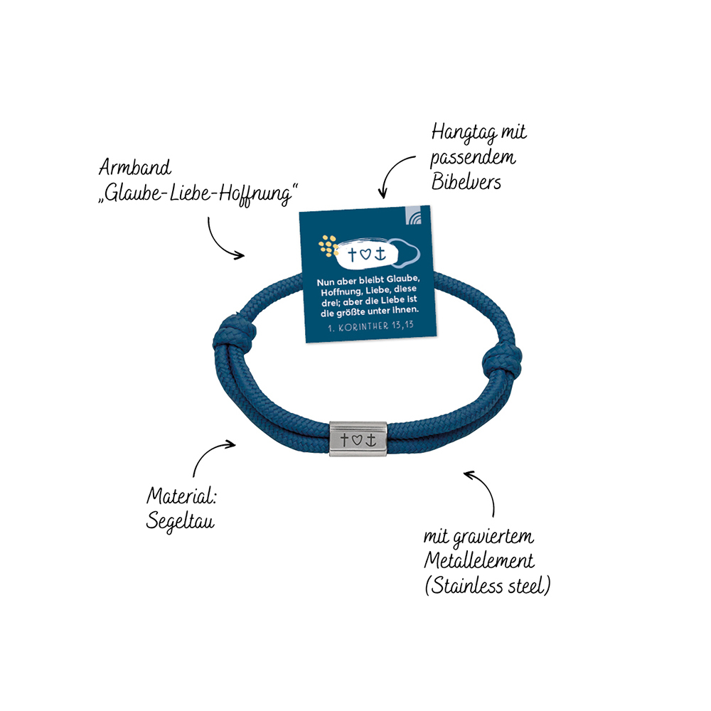 Weitere Ansicht: Armband Glaube-Liebe-Hoffnung