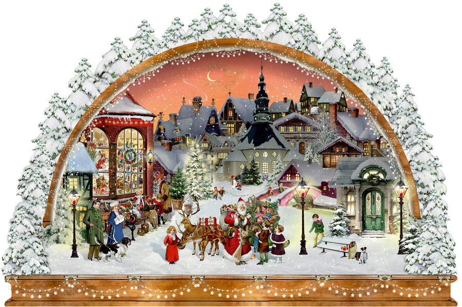Produktbild: A3-Wand-Adventskalender - Nostalgischer Lichterbogen