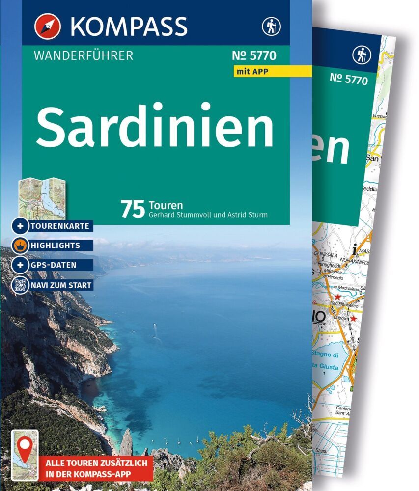Produktbild: KOMPASS Wanderführer Sardinien, 75 Touren mit Extra-Tourenkarte | Gerhard Stummvoll, Astrid Sturm