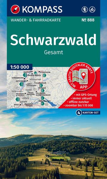 Produktbild: KOMPASS Wanderkarten-Set 888 Schwarzwald Gesamt (4 Karten) 1:50.000