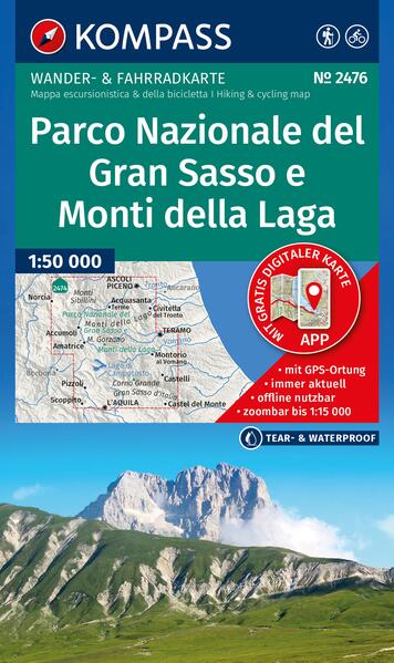 Produktbild: KOMPASS Wanderkarte 2476 Parco Nazionale del Gran Sasso e Monti della Laga 1:50.000