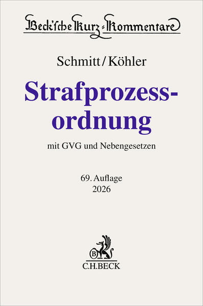 Produktbild: Strafprozessordnung. StPO | Bertram Schmitt, Marcus Köhler