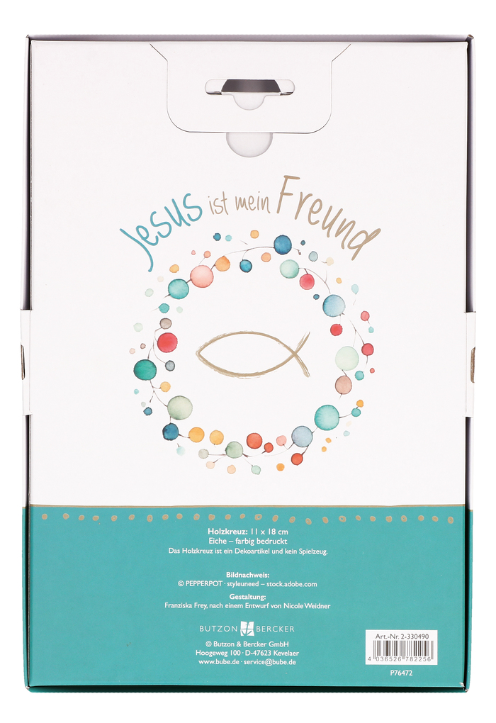 Weitere Ansicht: Kinderholzkreuz Fisch 18 cm