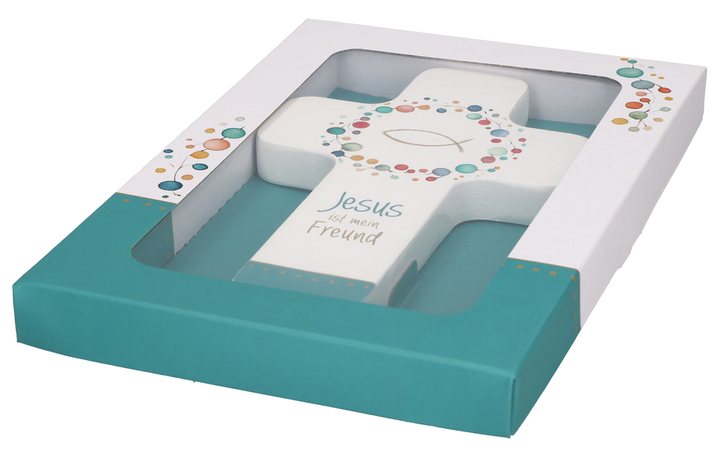 Weitere Ansicht: Kinderholzkreuz Fisch 18 cm