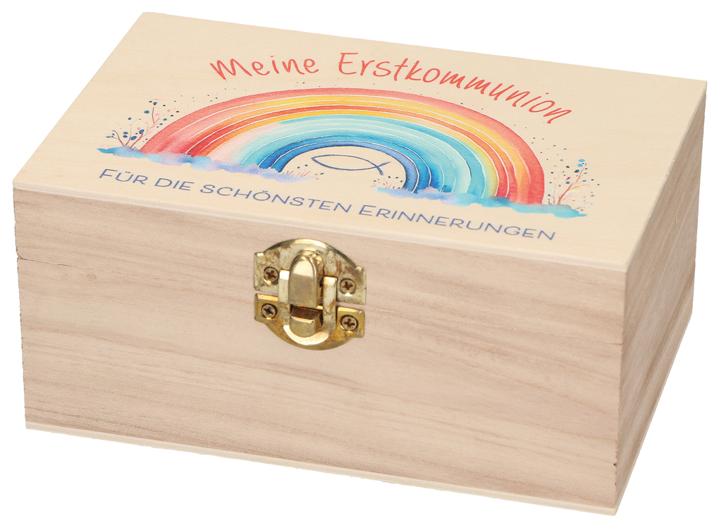 Weitere Ansicht: Holz-Erinnerungskiste zur Erstkommunion