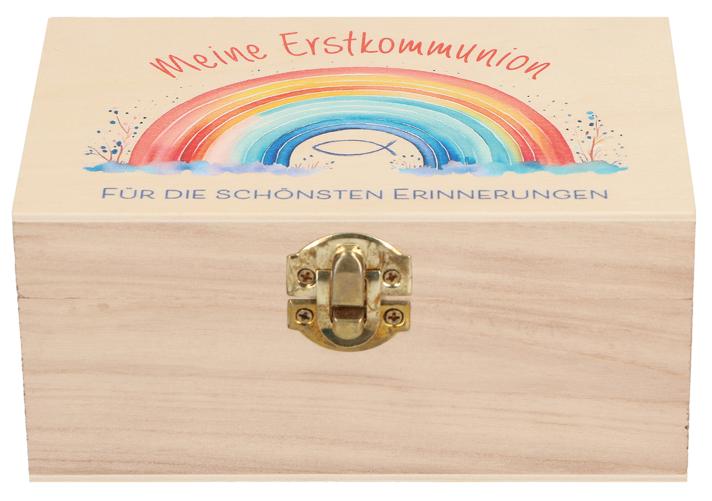 Weitere Ansicht: Holz-Erinnerungskiste zur Erstkommunion