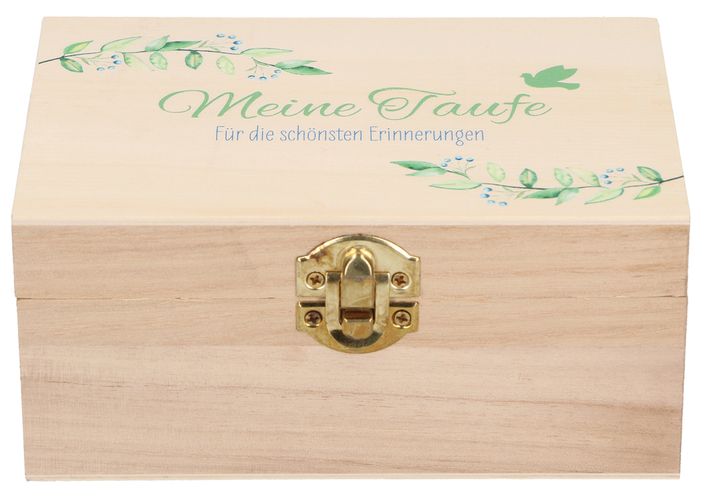Weitere Ansicht: Holz-Erinnerungskiste zur Taufe