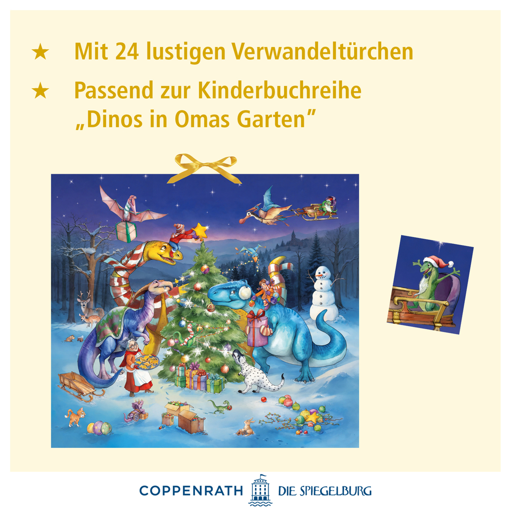 Weitere Ansicht: Wand-Adventskalender - Dinosaurier im Weihnachtsfieber