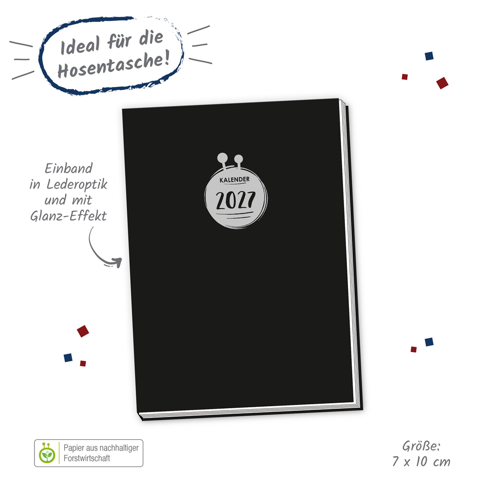 Weitere Ansicht: TRÖTSCH - Taschenkalender A7 Schwarz 2027
