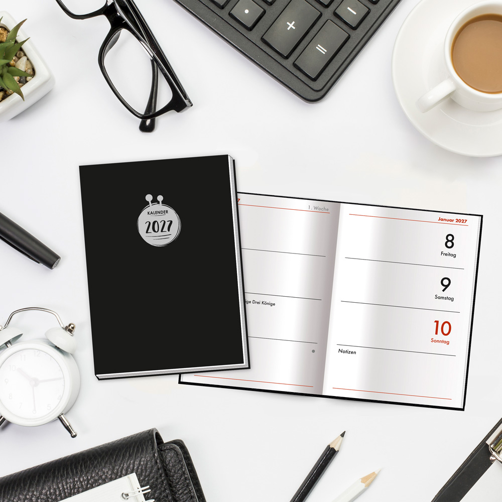 Weitere Ansicht: TRÖTSCH - Taschenkalender A7 Schwarz 2027