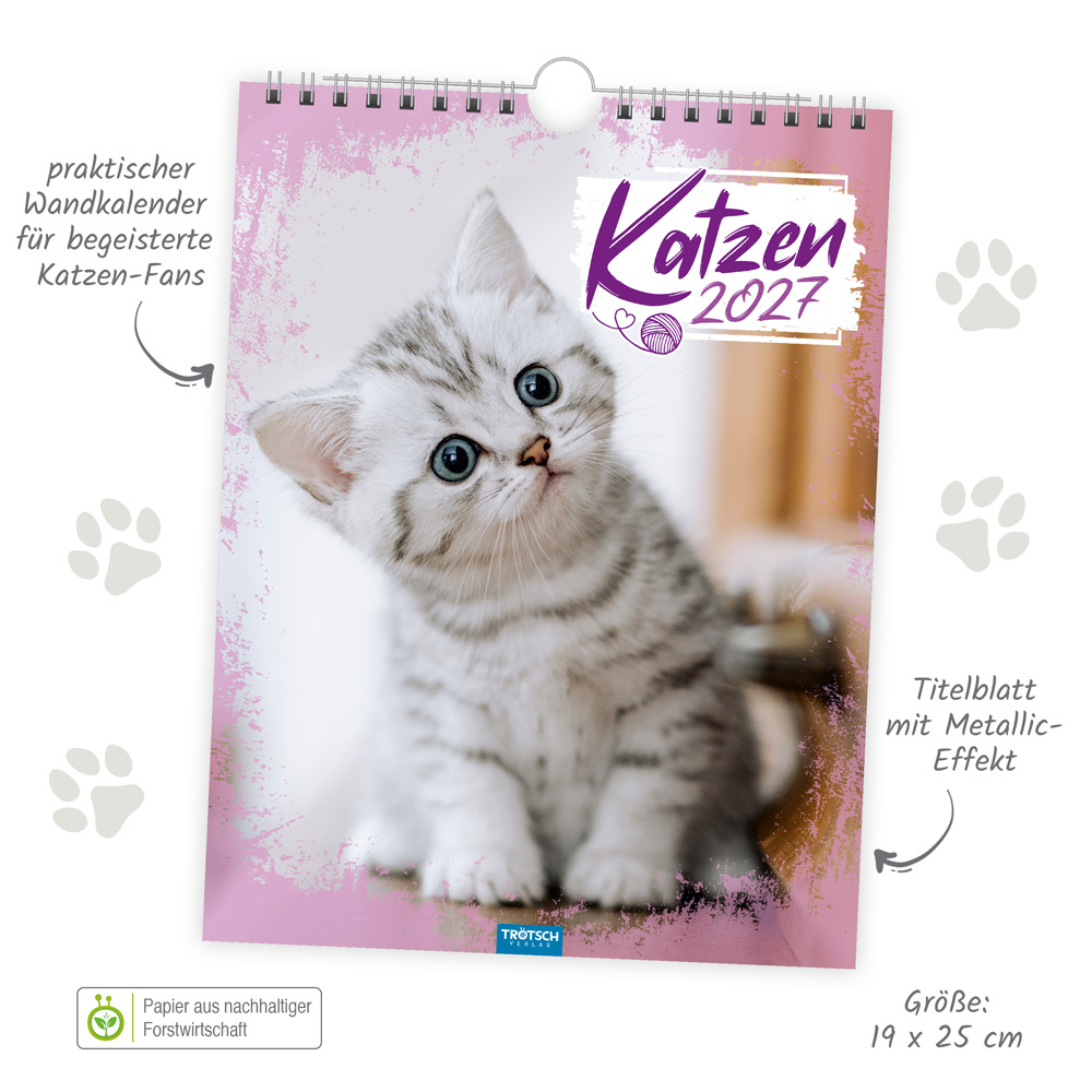 Weitere Ansicht: TRÖTSCH - Notizkalender zum Hängen Katzen 2027