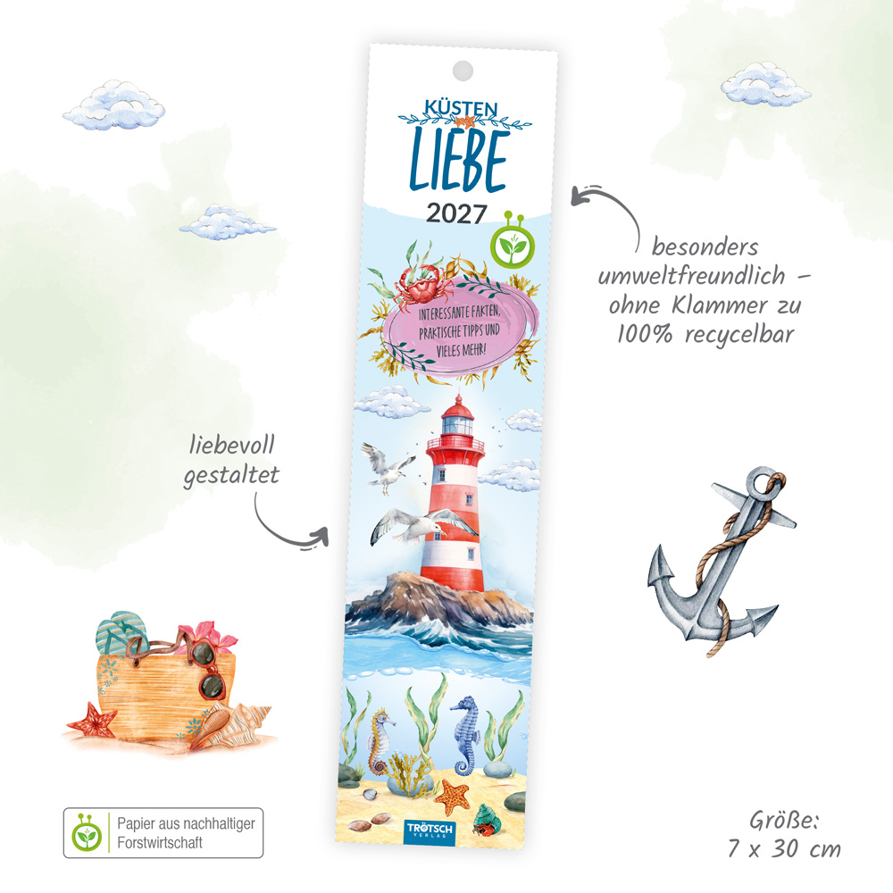 Weitere Ansicht: TRÖTSCH - Streifenkalender Mini Küstenliebe 2027