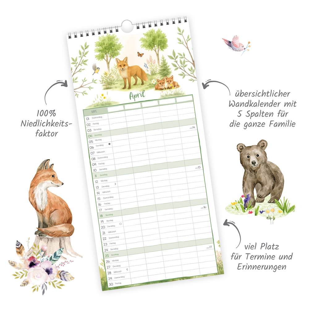 Weitere Ansicht: TRÖTSCH - Familienkalender Waldfreunde 2027