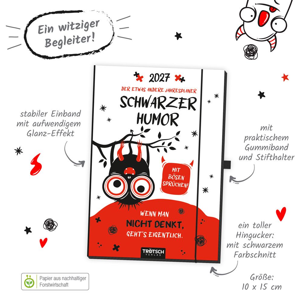 Weitere Ansicht: TRÖTSCH - Buchkalender Der etwas andere Jahresplaner Schwarzer Humor 2027