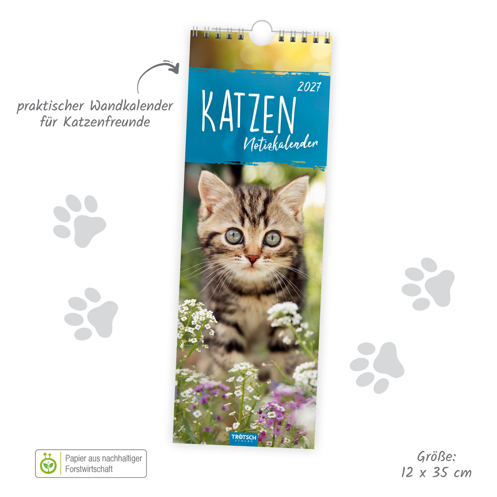 Weitere Ansicht: TRÖTSCH - Streifenkalender Katzen 2027 Notizkalender