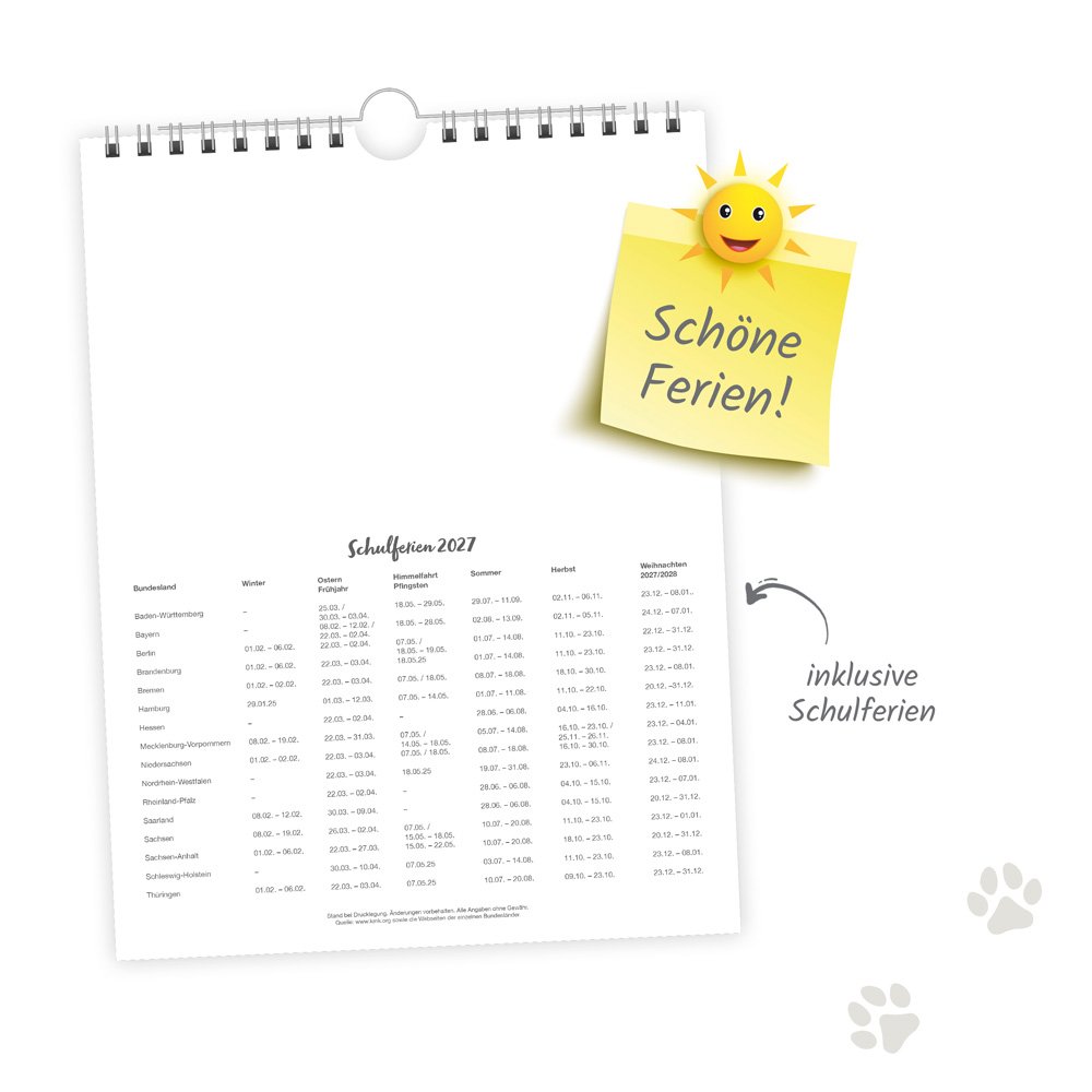 Weitere Ansicht: TRÖTSCH - Wochenkalender zum Hängen Katzen 2027