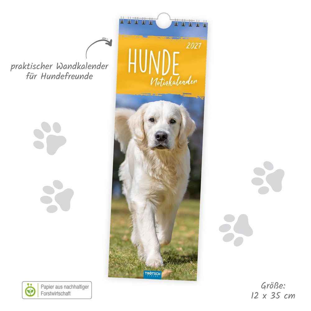 Weitere Ansicht: TRÖTSCH - Streifenkalender Hunde 2027 Notizkalender