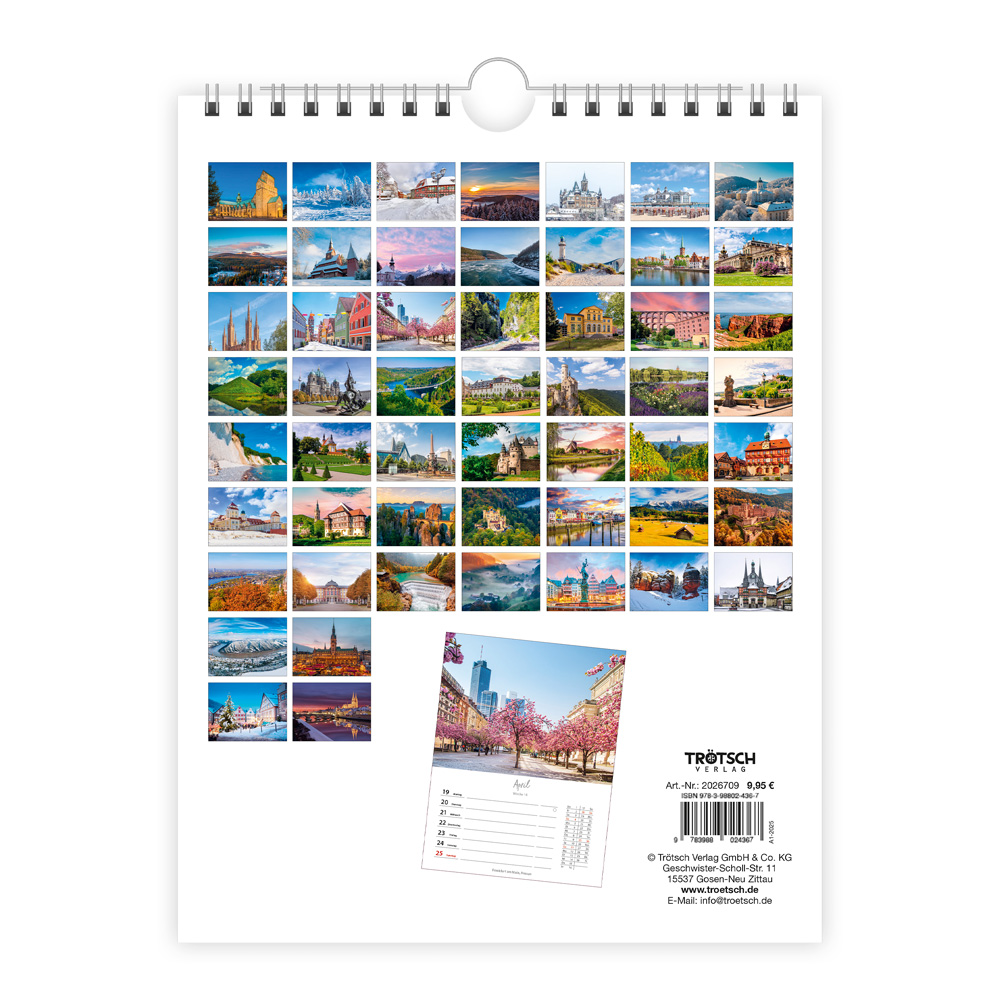 Weitere Ansicht: TRÖTSCH - Wochenkalender zum Hängen Deutschlandreise 2027