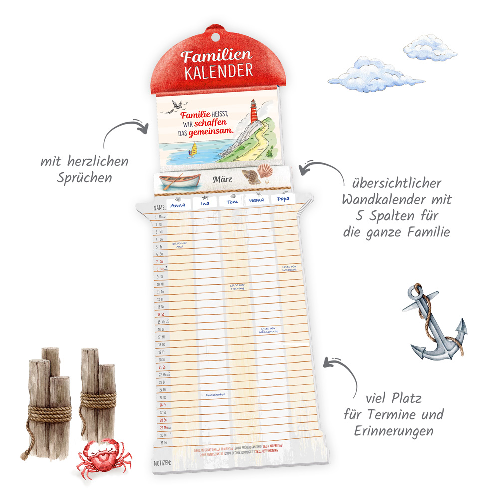 Weitere Ansicht: TRÖTSCH - Formkalender Familienkalender Leuchtturm 2027