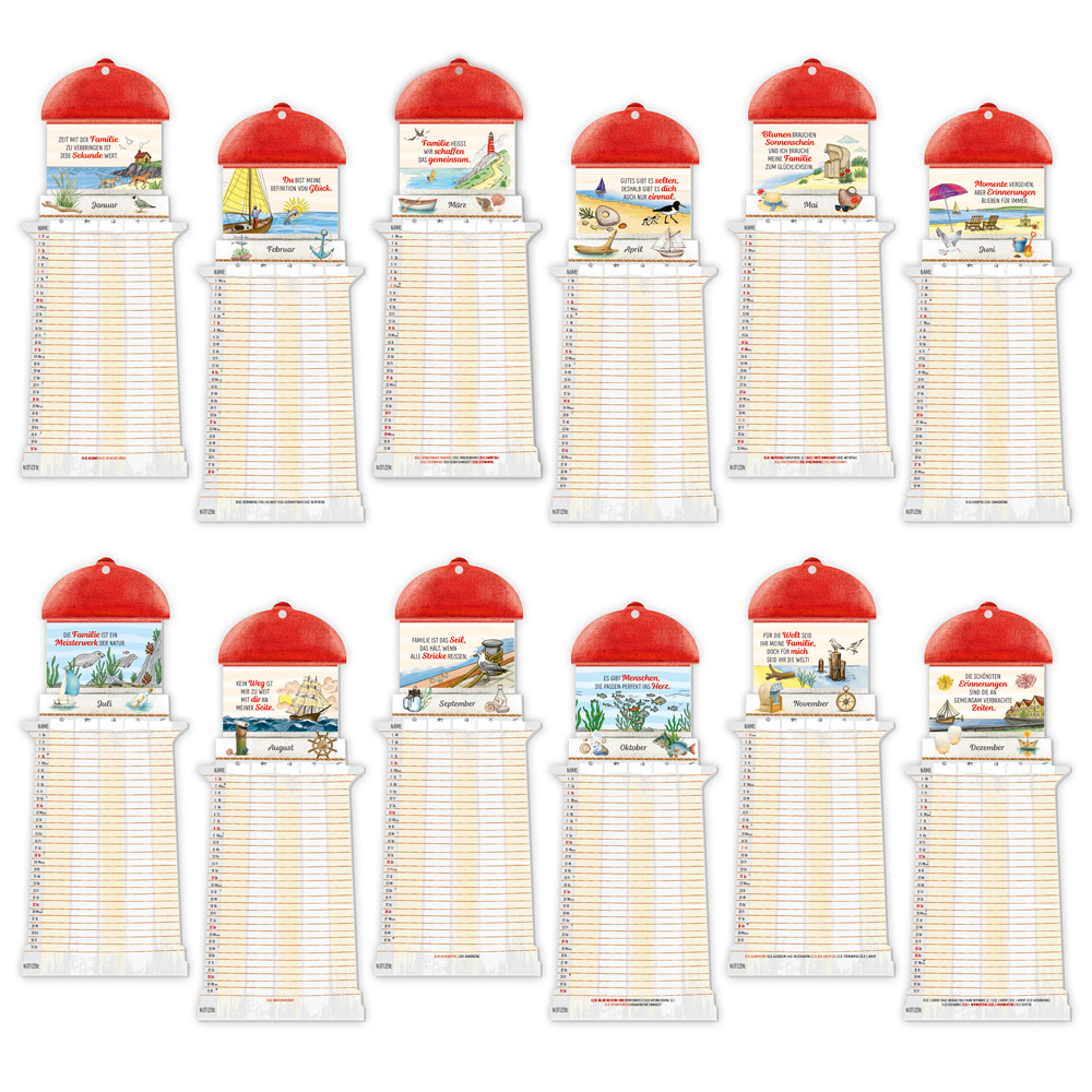 Weitere Ansicht: TRÖTSCH - Formkalender Familienkalender Leuchtturm 2027