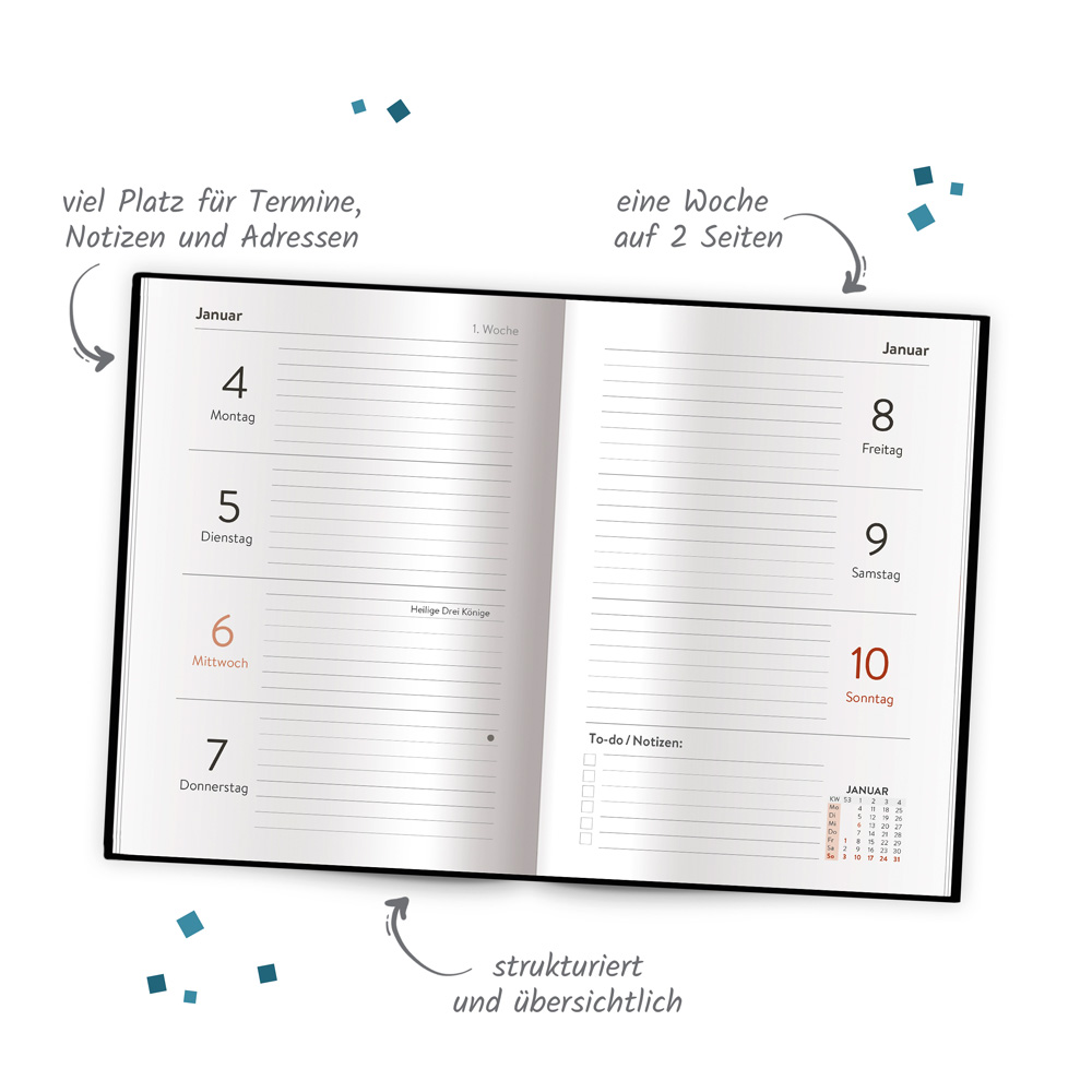 Weitere Ansicht: TRÖTSCH - Taschenkalender A6 schwarz 2027