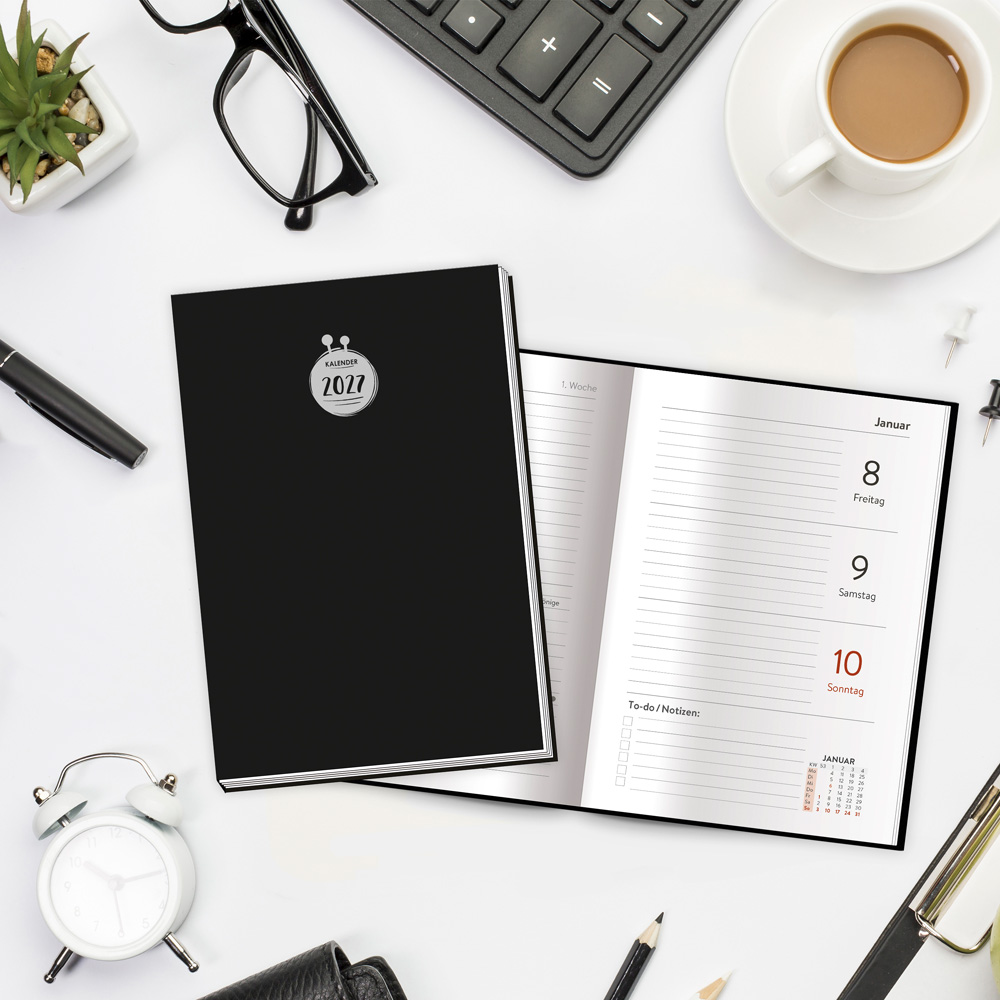 Weitere Ansicht: TRÖTSCH - Taschenkalender A6 schwarz 2027