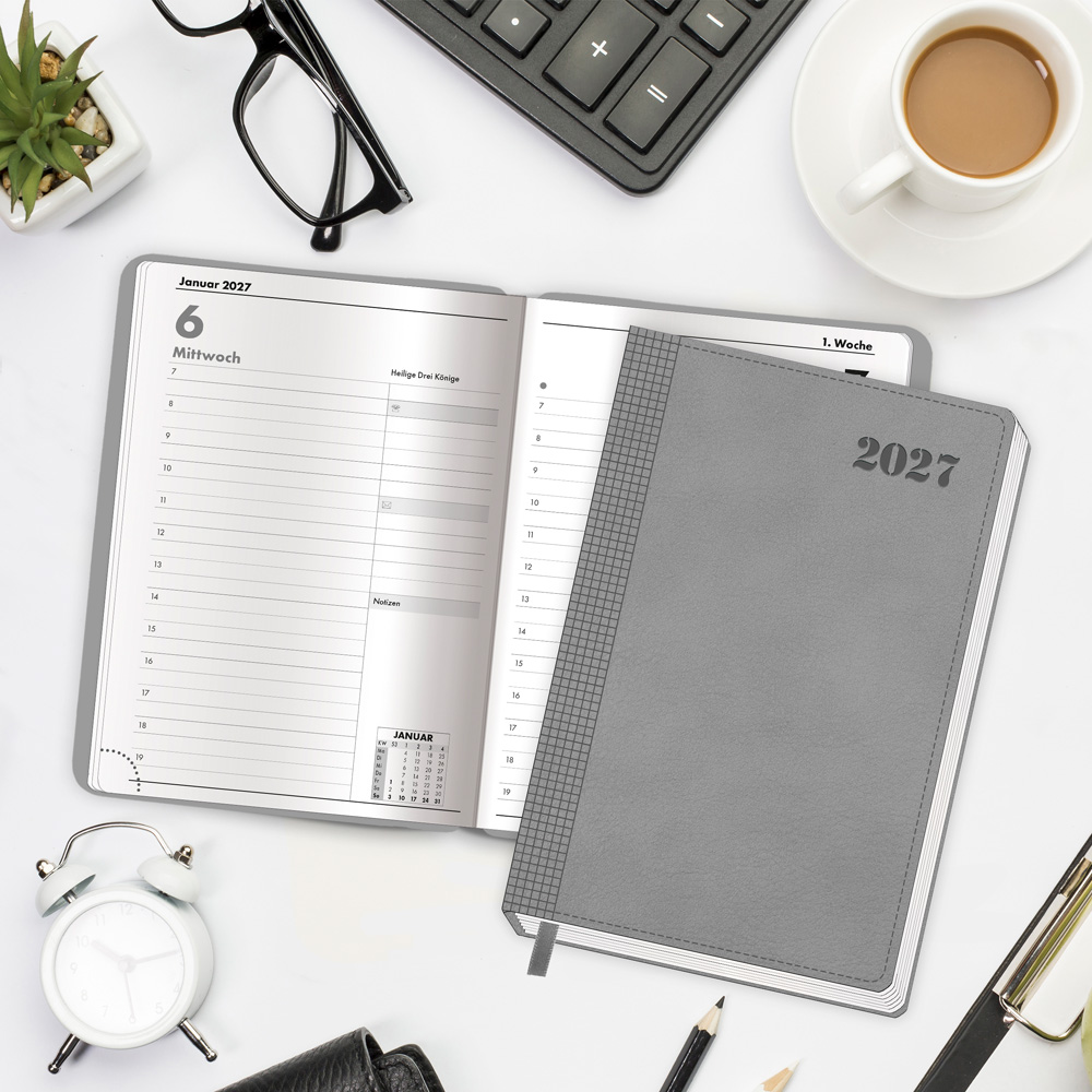 Weitere Ansicht: TRÖTSCH - Buchkalender A5 Grau 2027