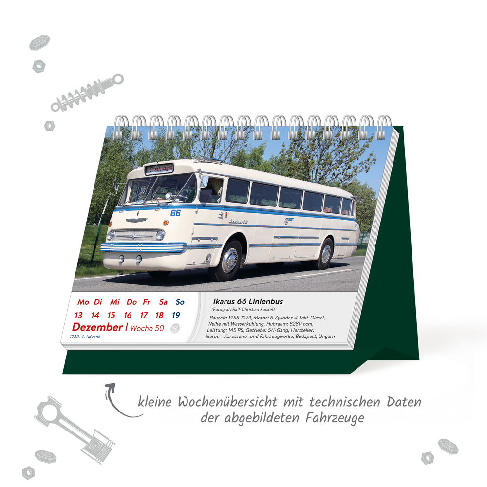 Weitere Ansicht: TRÖTSCH - Aufstellwochenkalender DDR Fahrzeuge 2027