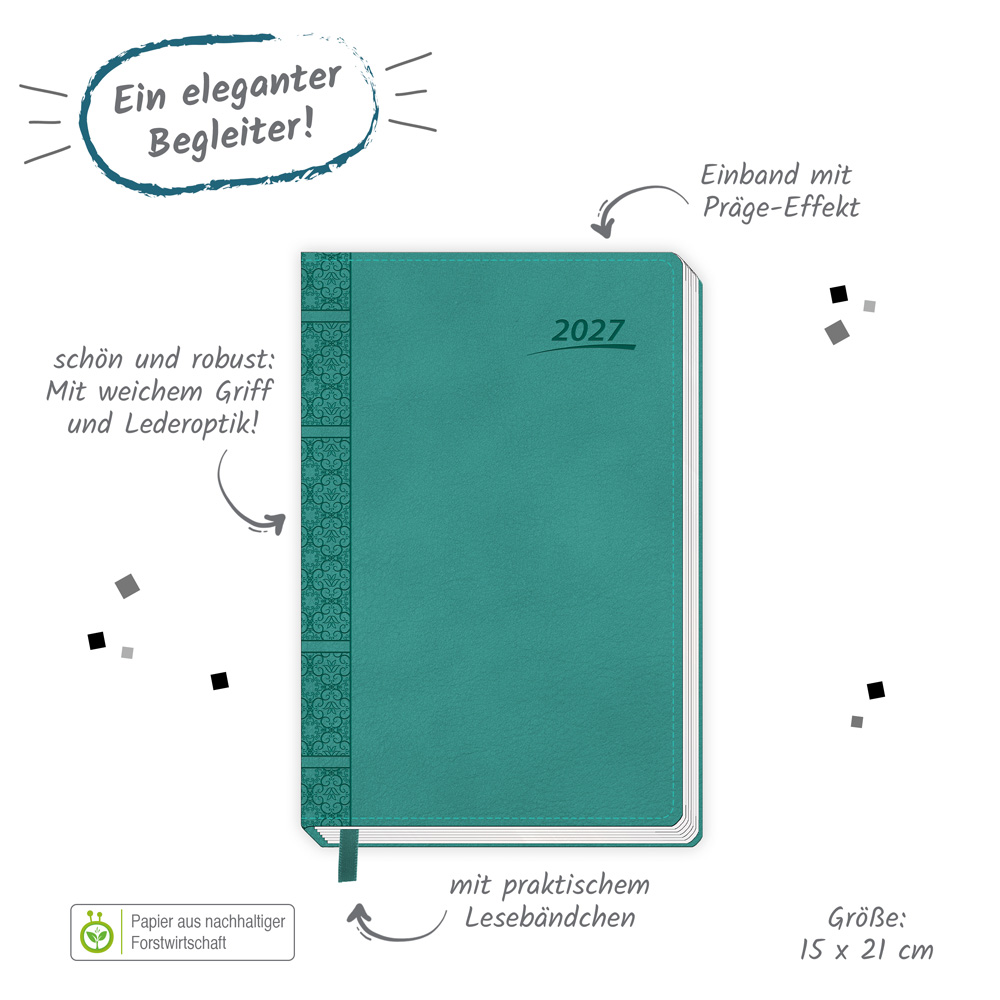 Weitere Ansicht: TRÖTSCH - Buchkalender A5 Aqua 2027